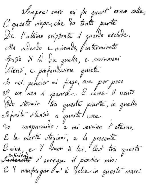 Giacomo Leopardi. L'infinito
